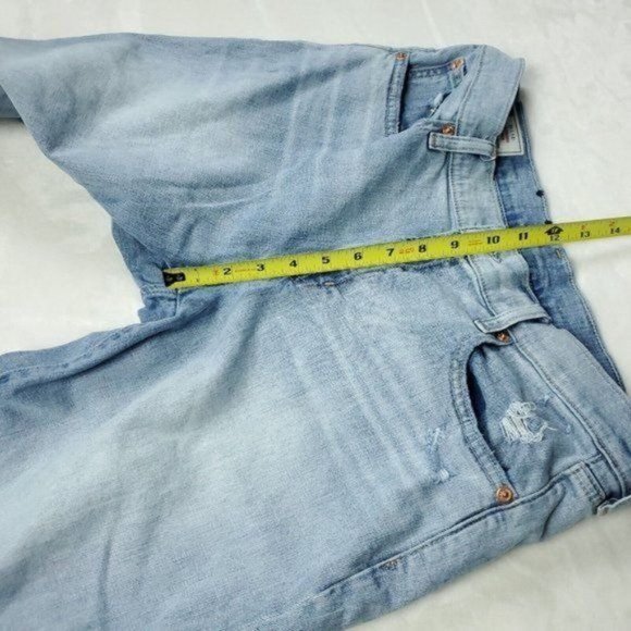 GAP Denim Girlfriend Mid Rise Ankle Fray Jeans Womens Size 12 L 32x28  Blue - Picture 10 of 11